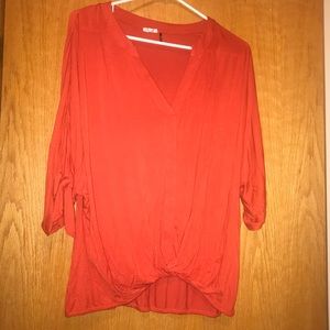 Red Anthropologie top